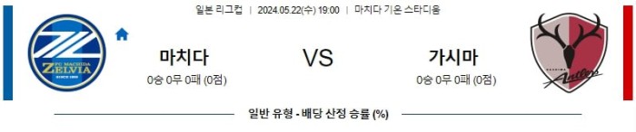 일본 J리그분석 5월22일 19:00 마치다 vs 가시마 분석